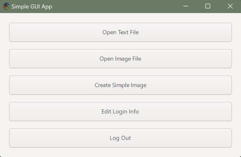 Simple GUI screenshot